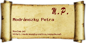 Modránszky Petra névjegykártya