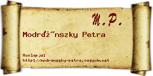 Modránszky Petra névjegykártya