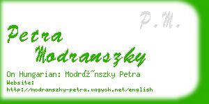 petra modranszky business card